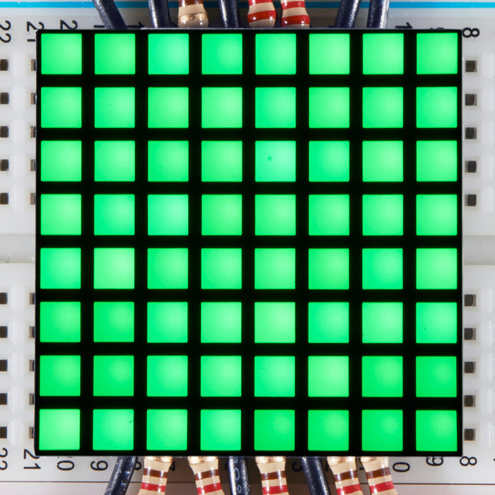 1.2" 8x8 Matrix Square Pixel - Pure Green (KWM-R30881CPGB) by Adafruit - The Pi Hut