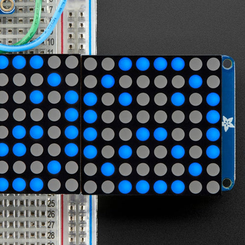 16 x 8 1.2" LED Matrix + Backpack - Ultra Bright Round Blue LEDs by Adafruit - The Pi Hut