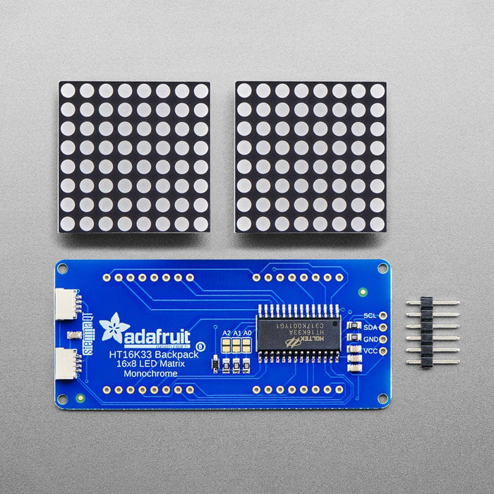 16 x 8 1.2" LED Matrix+Backpack UltraBright Round YellowGreen LEDs by Adafruit - The Pi Hut