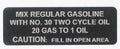 1970's Arctic Cat Fuel Mixture Decal