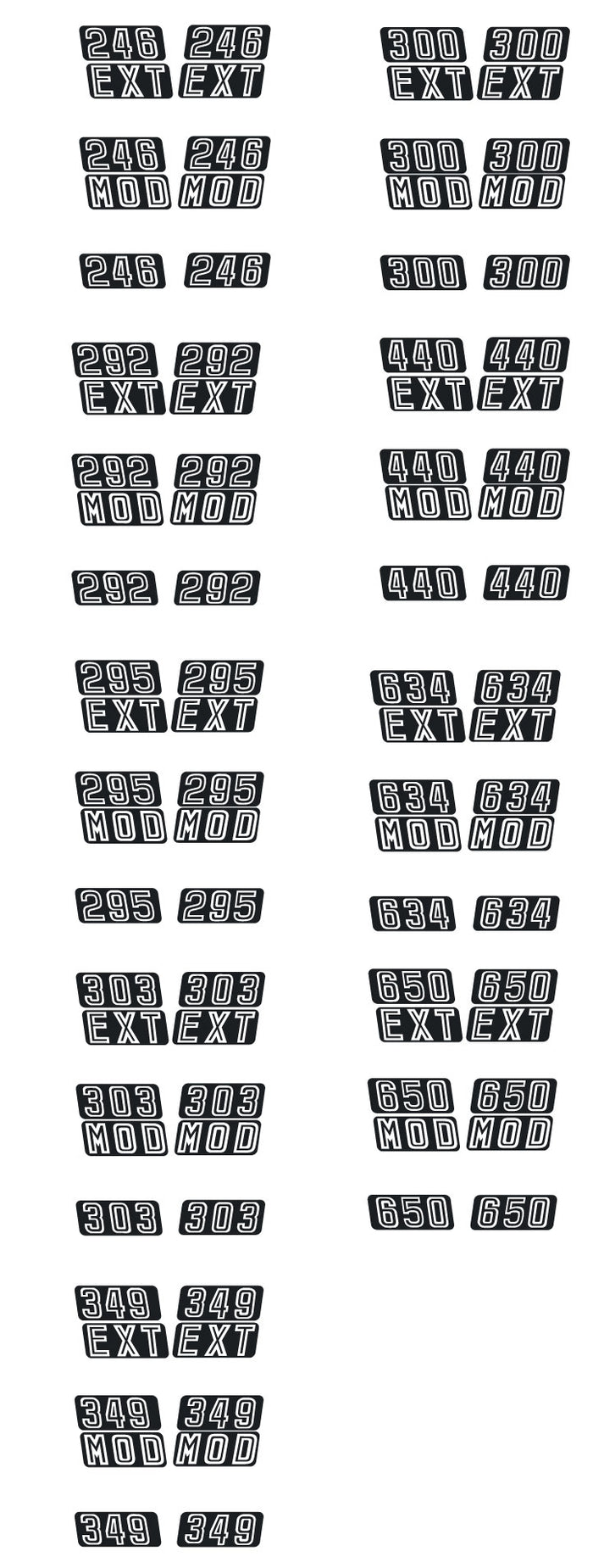 1971 Arctic Cat Puma Big Mouth Engine Size Decals