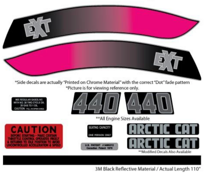 1972 EXT Arctic Cat Decal Kit