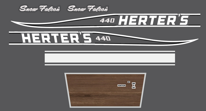 1974-77 Herter's (Black) Snow Falcon Hood & Dash Decals