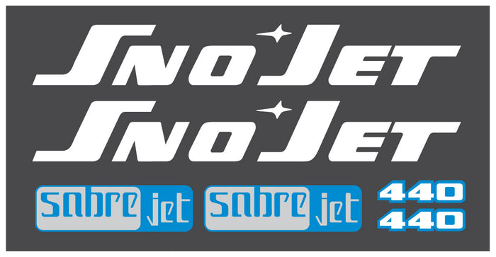 1974 Sno-Jet Sabre Jet 440 Hood Decals