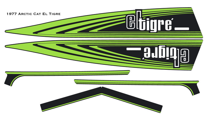 1977 El Tigre Arctic Cat Hood Decals