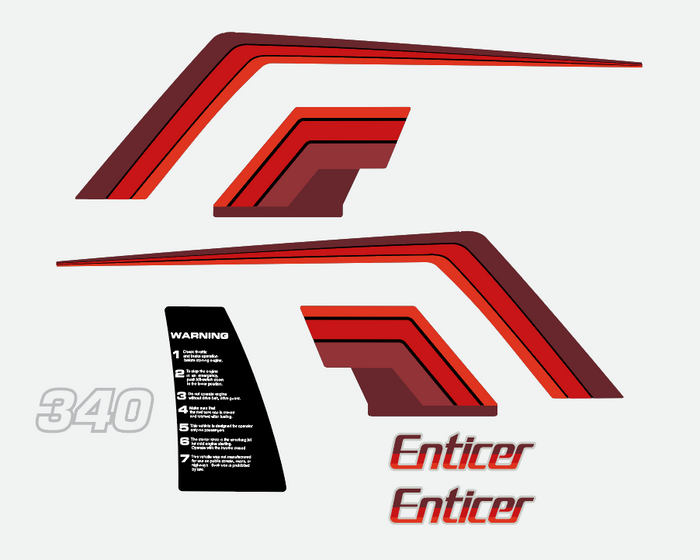 1986 Yamaha Enticer 340 Hood Decals