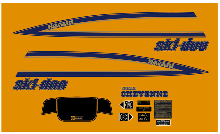 1989 Ski Doo Safari Cheyenne Hood Decal Kit