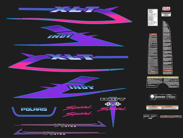 1994 Polaris XLT SP Hood & Trailing Arm Decals