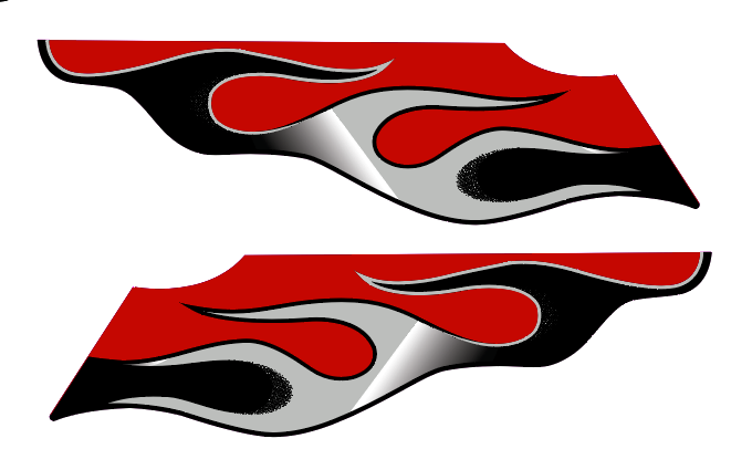 2004 Polaris Pro XR EDGE Belly Flame Decals