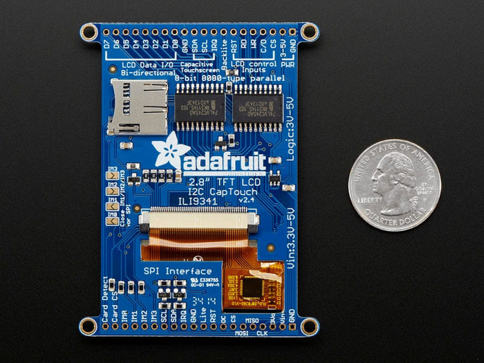 2.8" TFT LCD with Cap Touch Breakout Board w/MicroSD Socket [discontinued] by Adafruit - The Pi Hut