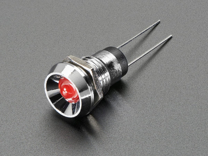 5mm Chromed Metal Wide Concave Bevel LED Holder - Pack of 5 by The Pi Hut - The Pi Hut