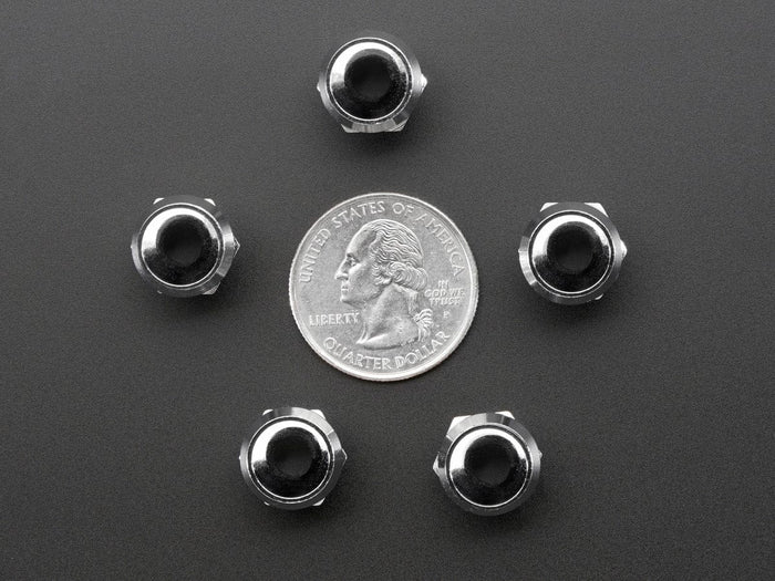 5mm Chromed Metal Wide Concave Bevel LED Holder - Pack of 5 by The Pi Hut - The Pi Hut