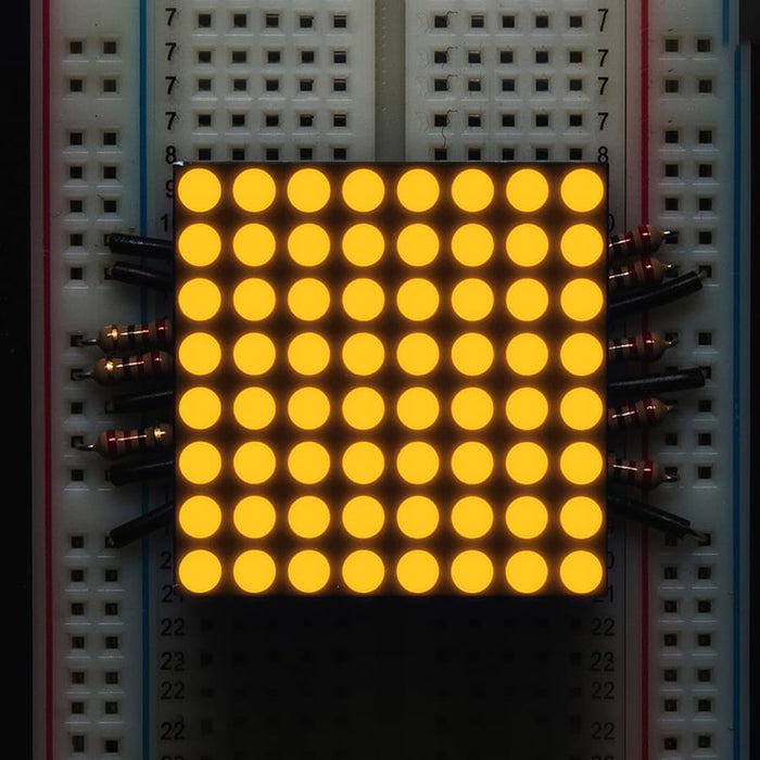 8x8 Ultra Bright Yellow-Orange LED Matrix (KWM-30881CUYB) (Small 1.2") by Adafruit - The Pi Hut