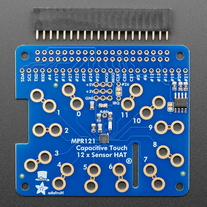 Adafruit Capacitive Touch HAT for Raspberry Pi - Mini Kit - MPR121 by Adafruit - The Pi Hut
