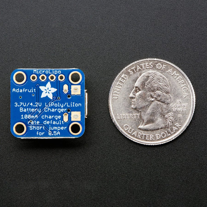 Adafruit Micro-Lipo Charger for LiPo/LiIon Batt w/MicroUSB Jack (v1) by Adafruit - The Pi Hut