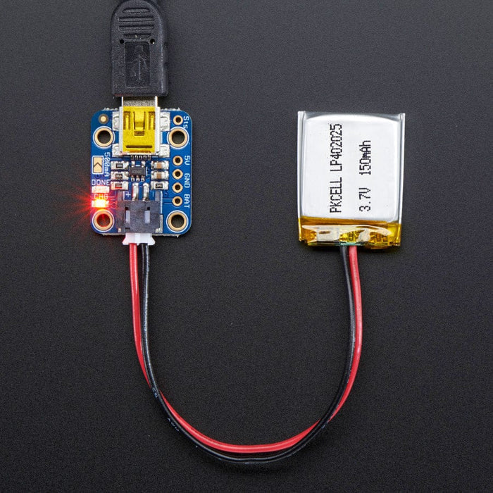 Adafruit Mini Lipo w/Mini-B USB Jack - USB LiIon/LiPoly charger (v1) by Adafruit - The Pi Hut