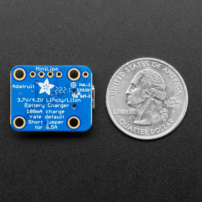Adafruit Mini Lipo w/Mini-B USB Jack - USB LiIon/LiPoly charger (v1) by Adafruit - The Pi Hut