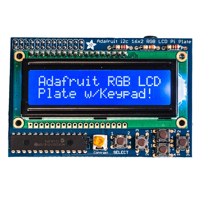 Adafruit RGB Negative 16 x 2 LCD+Keypad Kit for Raspberry Pi by Adafruit - The Pi Hut