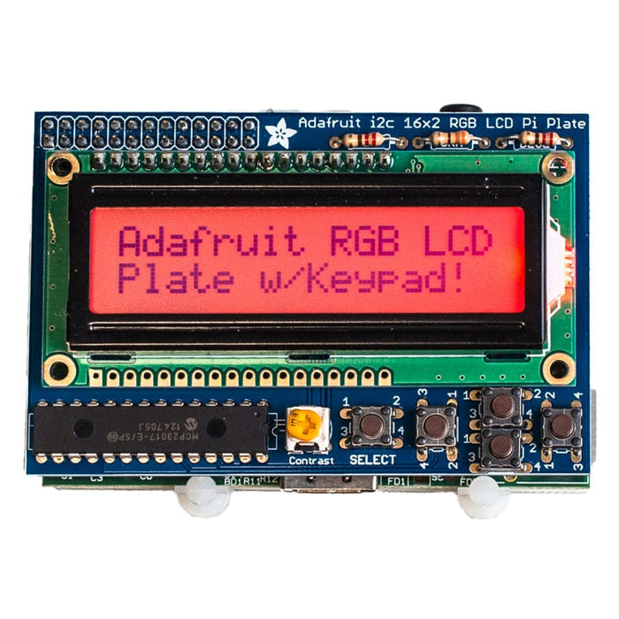 Adafruit RGB Positive 16 x 2 LCD+Keypad Kit for Raspberry Pi by Adafruit - The Pi Hut