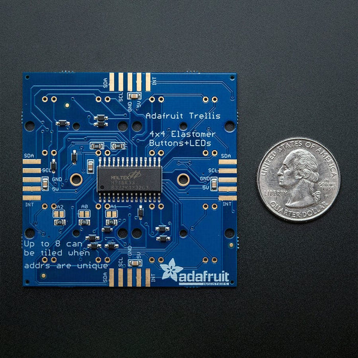 Adafruit Trellis Monochrome Driver PCB for 4 x 4 Keypad & 3mm LEDs by Adafruit - The Pi Hut