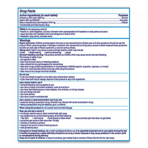 Alka-Seltzer Antacid and Pain Relief Medicine, Two-Pack, 50 Packs/Box (BXAS50)