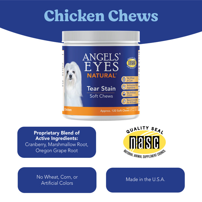 Angels’ Eyes NATURAL PLUS Tear Stain Chew Dogs Chicken 120ct