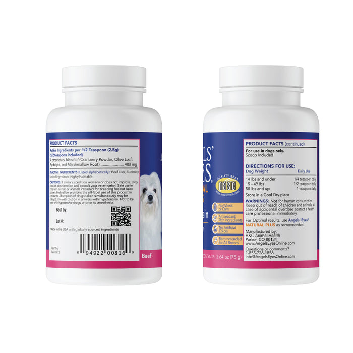 Angels’ Eyes NATURAL PLUS Tear Stain Powder, Beef Flavor