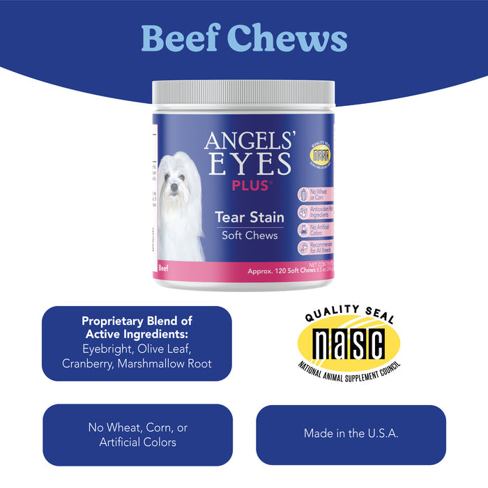 Angels’ Eyes PLUS Tear Stain Chew Dogs Beef 120ct