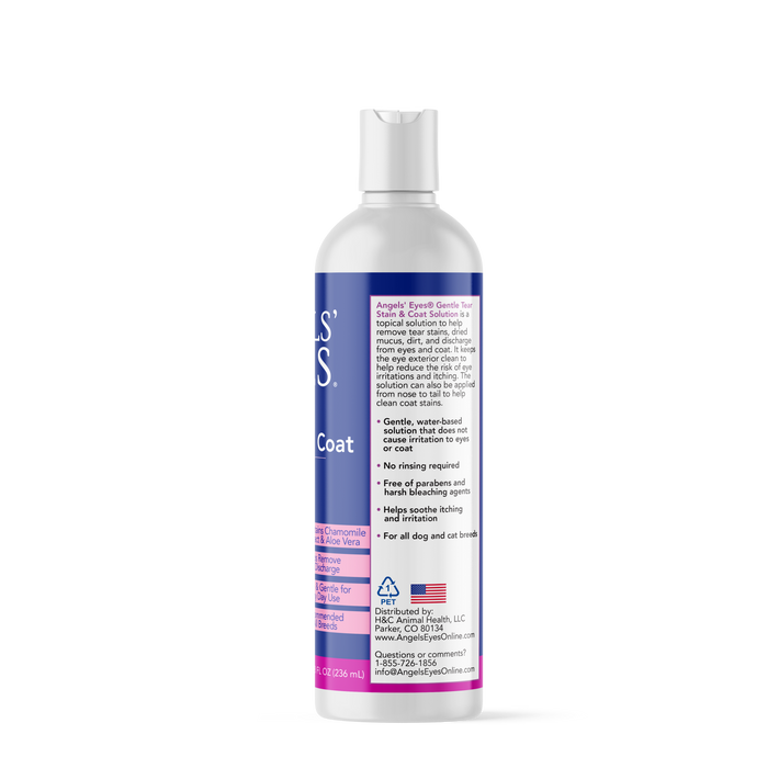 Angels’ Eyes Tear Stain & Coat Solution 8 oz for Dogs and Cats