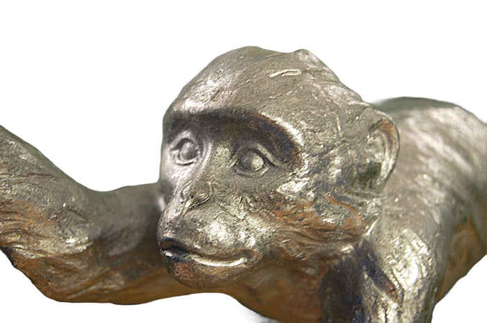 Antique Silver or Gold Crawling Monkey Lamp