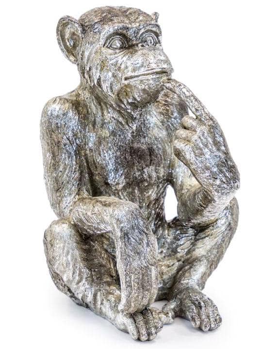 Antique Silver Sitting Monkey Figure/Bottle Holder