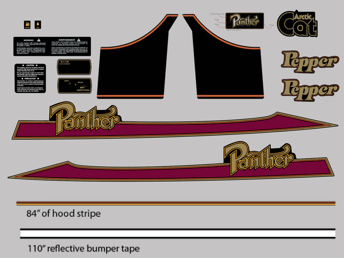 Arctic Cat 1980 Panther "Dr. Pepper" Edition Decals