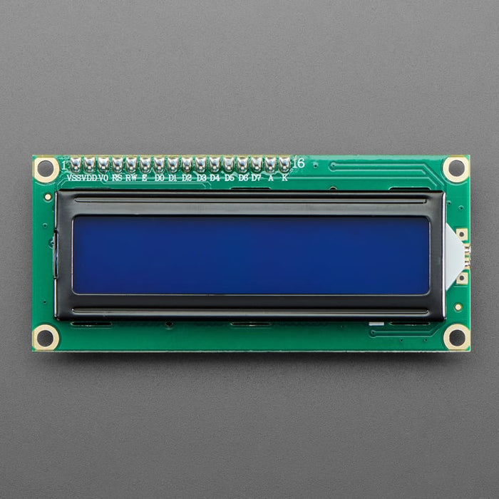 Assembled Standard LCD 16x2 + extras - White on Blue by Adafruit - The Pi Hut