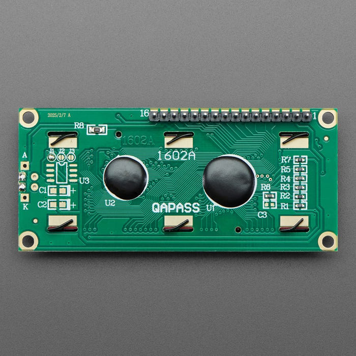 Assembled Standard LCD 16x2 + extras - White on Blue by Adafruit - The Pi Hut