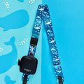 Cocopup London bag strap with sea life animal pattern and attached black pouch.