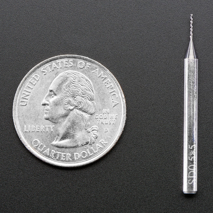 Carbide Square End Mill - 1/8" Shaft - 0.5mm Diameter by Adafruit - The Pi Hut