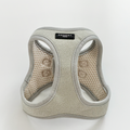 Sage green tweed cat harness with adjustable straps and metal hardware by Cocopup London.