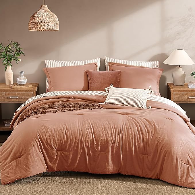 Catami Prewashed Bed in a Bag,Ultra Soft Comforter Bed Set with Sheets