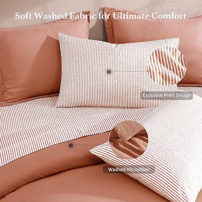 Catami Prewashed Bed in a Bag,Ultra Soft Comforter Bed Set with Sheets