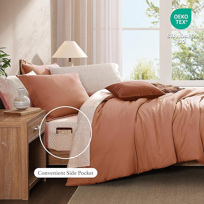 Catami Prewashed Bed in a Bag,Ultra Soft Comforter Bed Set with Sheets