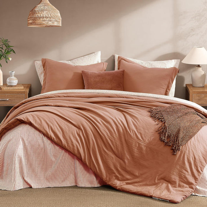 Catami Prewashed Bed in a Bag,Ultra Soft Comforter Bed Set with Sheets