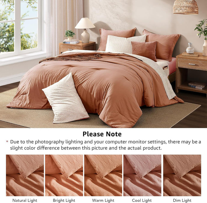 Catami Prewashed Bed in a Bag,Ultra Soft Comforter Bed Set with Sheets
