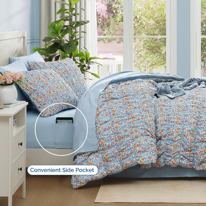 Catami Puff 7-piece Bed in a Bag Comforter Set with Sheets