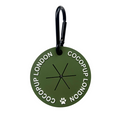 Khaki Cocopup London CocoPOOP Pocket poop bag holder with black carabiner attachment.