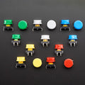 Colourful Round Tactile Button Switch Assortment - 15 pack by Adafruit - The Pi Hut