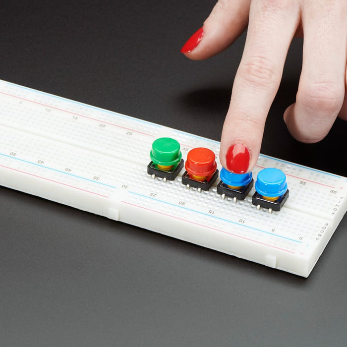 Colourful Round Tactile Button Switch Assortment - 15 pack by Adafruit - The Pi Hut