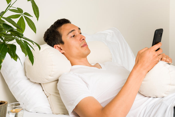 ComfyNeck Plus Side Sleeper Pillow + Pillowcase - Organic Buckwheat Hull Roll Pillow