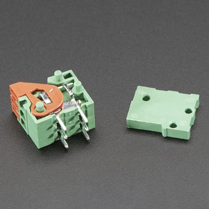 Configurable Spring Terminal Blocks - 3 Pin 0.1" Pitch R/A - Pack of 5 by Adafruit - The Pi Hut