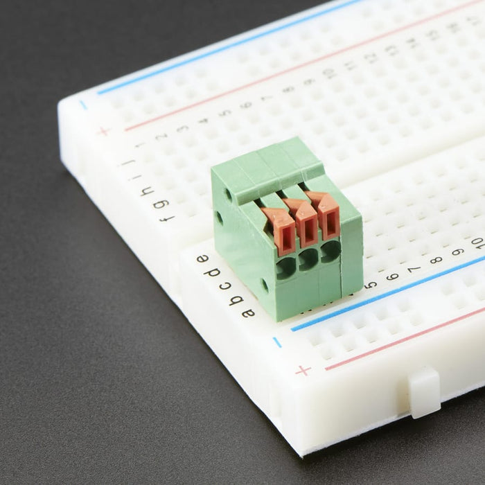 Configurable Spring Terminal Blocks - 3 Pin 0.1" Pitch R/A - Pack of 5 by Adafruit - The Pi Hut
