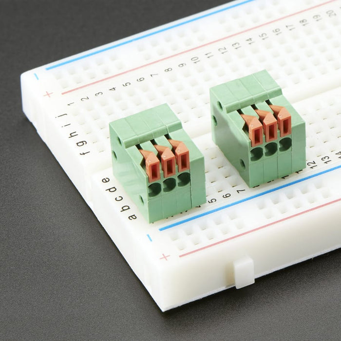 Configurable Spring Terminal Blocks - 3 Pin 0.1" Pitch R/A - Pack of 5 by Adafruit - The Pi Hut
